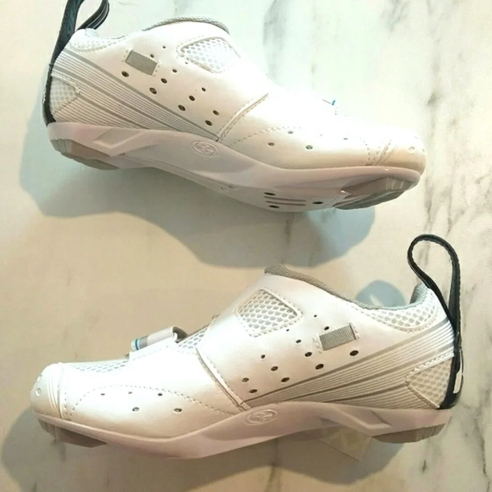 NWB Specialized Trivent Triathlon Cycling Shoes White Aqua 6.5 - Picture 4 of 14